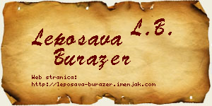 Leposava Burazer vizit kartica